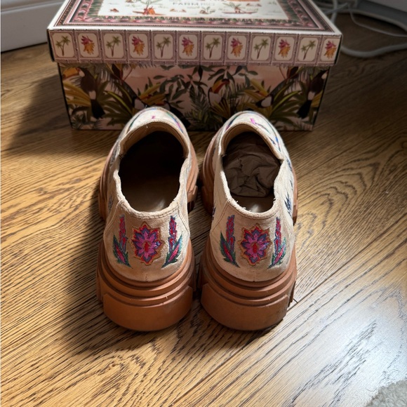 FARM Rio Embroidered Floral Loafers - Beige and Multicolor - Picture 3 of 6